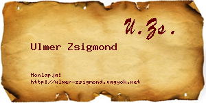 Ulmer Zsigmond névjegykártya
