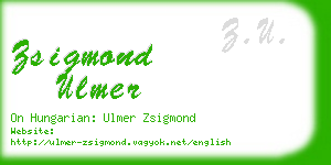 zsigmond ulmer business card